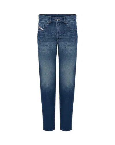 Diesel Tapered Denim Pants With Subtle Fading In Blue