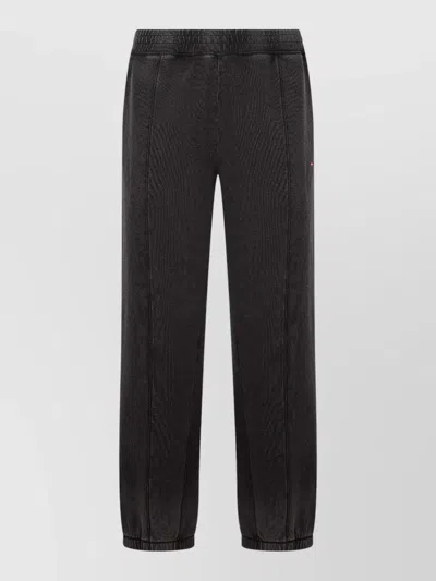 Diesel Tapered Leg Denim Pants Relaxed Fit In Black