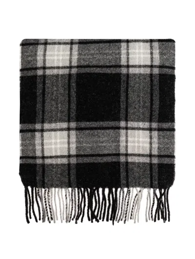 Diesel Tartan Fringed Scarf In Animal Print