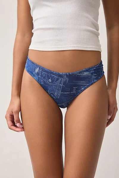 Diesel Tasha-dnm Bikini Bottom In Denim Blue, Women's At Urban Outfitters