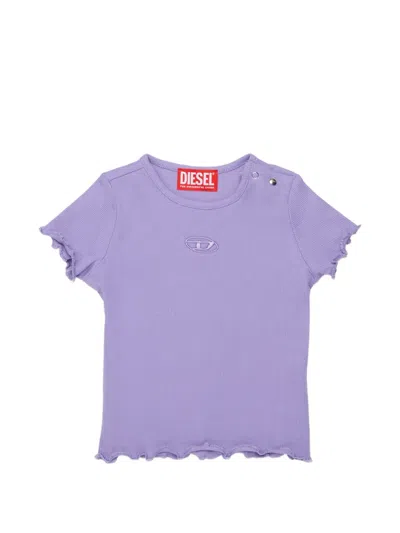 Diesel Babies' Taspyb Ruffled T-shirt In Purple