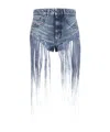 Diesel Blue Five-pocket Shorts With Fringes On The Edges In Blue