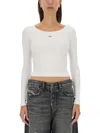 Diesel Long-sleeve Top With Embroidered D Patch In White