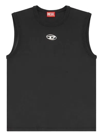 Diesel T-bisco-od Cotton Sleeveless T-shirt In Black