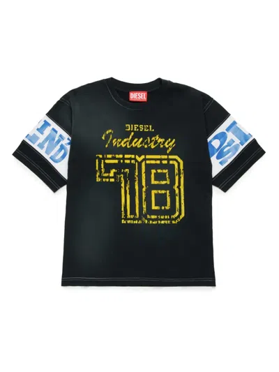 Diesel Kids' Tbost T-shirt In Black