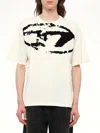 Diesel T-shirt With Distressed Flock Print In White