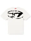 Diesel T-shirt With Distressed Flock Print In White