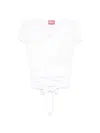 Diesel Cut-out Tie-back T-shirt In White