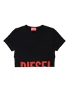 Diesel Tcefy Logo-hem Crew-neck T-shirt In Black