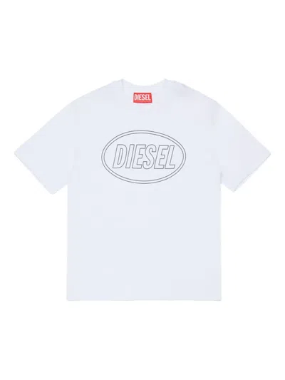 Diesel Kids' Tcircle Over T-shirt In White