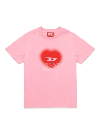 Diesel Kids' Tcuore T-shirt In Pink