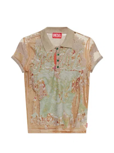 Diesel T-devlo Polo Shirt In Neutral