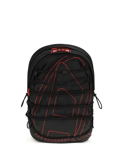 Diesel Tech-d Drawstring-detail Backpack In Black