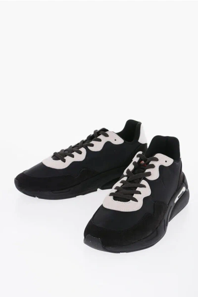 Diesel Technical Fabbric Lace-up Serendipity Light Sneakers In Black