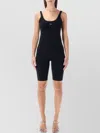 Diesel Technical Fitted Jumpsuit Deep Back Neckline In Black