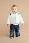 Diesel Teddy Jacket With Contrasting Inserts In White
