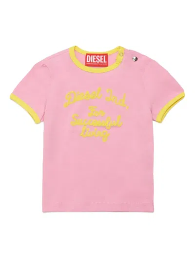 Diesel Babies' Telab Embroidered T-shirt In Red