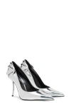 Diesel D-ten & Half-metallic Pumps With Curved Heel In Silver