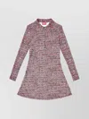Diesel Textured All-over Print Long Sleeve Dress In Multi
