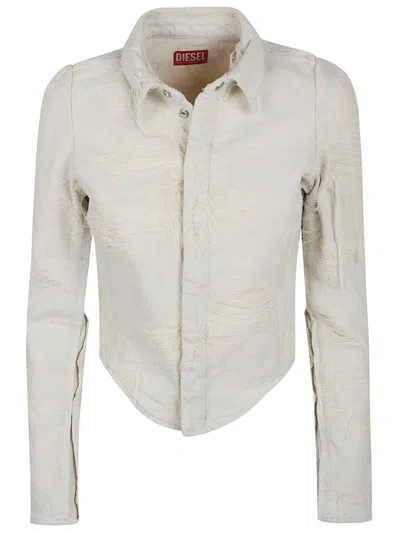 DIESEL DIESEL TEXTURED CRINKLED FINISH FITTED JACKET