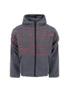 Diesel Textured Fleece Jacket With Bold Graphic Embroidery In Blue