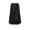 Diesel Textured Midi Skirt With Unique Draped Design And Adjustable Ties In Black