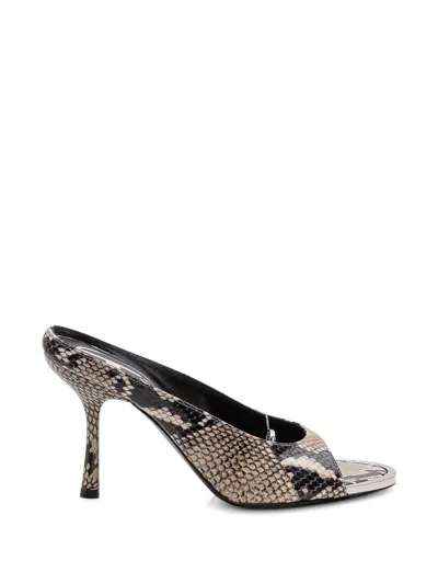 Diesel Textured Snakeskin Pattern Mid-heel Sandals In Multi