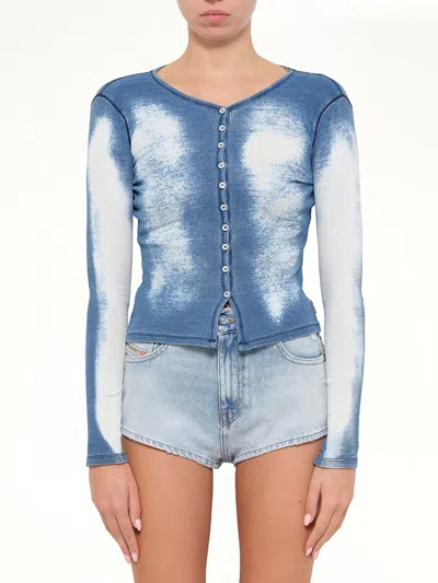 Diesel T-gabriel Cardigan In Blue
