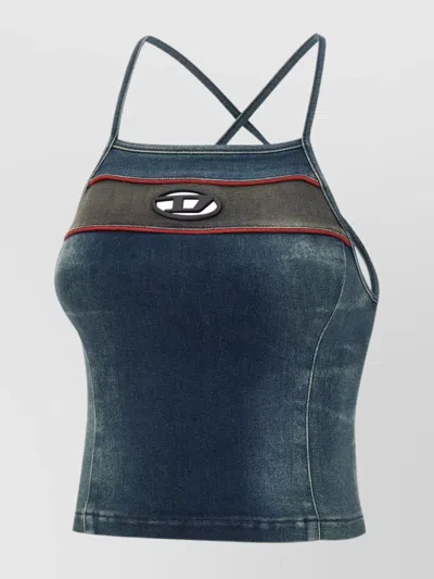 DIESEL 'THE PILU' STRETCH COTTON DENIM TOP