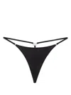 Diesel Denim Strappy Thong Metal Hardware In Black