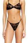 Diesel Thong In Nylon Lace In Black