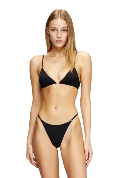 Diesel Thong With Oval D Detail In Black