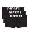 Diesel Three-pack Boxer Briefs In Stretch Cotton In Black