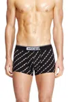 Diesel Three-pack Boxer Briefs With Diagonal Logo In Black