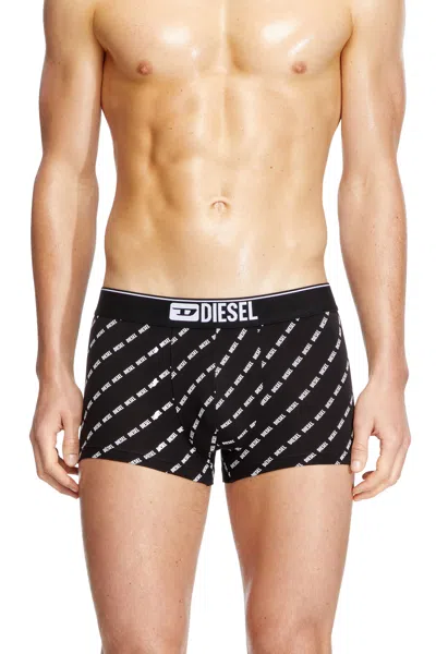 Diesel Three-pack Boxer Briefs With Diagonal Logo In Black