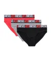 Diesel 3 Pack Large Waistband Logo Briefs In Black/white/gray-multi In Black