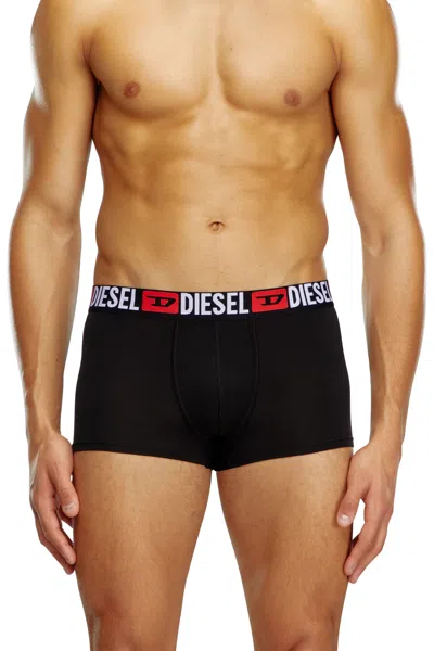 Diesel Set Di Tre Boxer Lunghi Con Elastico In Vita Con Logo All-over In Black