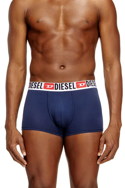Diesel Three-pack Of All-over Logo Waist Boxers In Blue