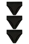 Diesel Logo-waistband Briefs (pack Of Three) In Nero