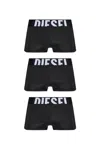Diesel Three-pack Of Damien Boxers In Black