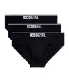 Diesel Three-pack Of Logo-waist Briefs In Black