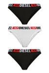 DIESEL DIESEL THREE PACK OF LOGO WAISTBAND BRIEFS