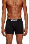 Diesel Three-pack Of Plain Long Boxer Briefs In Nero