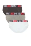 Diesel Three-pack Of Solid Colour Briefs In White
