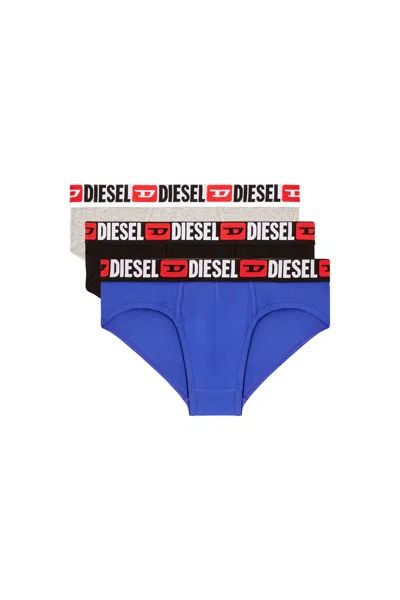 Diesel Three-pack Of Solid-colour Briefs In Tobedefined