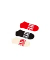 Diesel 3-pack Low-cut Logo Socks In Red