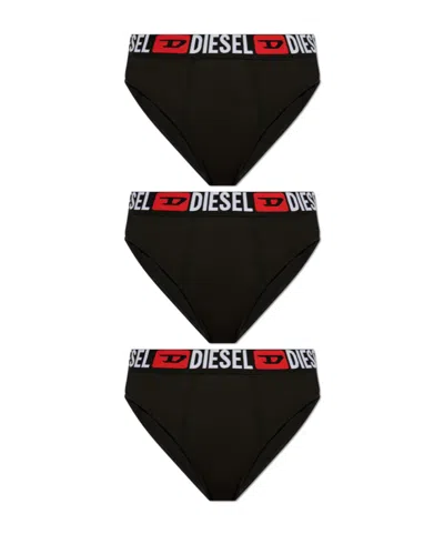 Diesel Three Pairs Of Underwear In Black