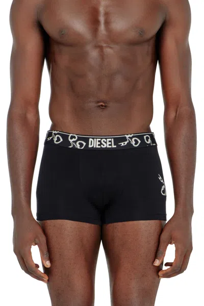 Diesel Three-pack Boxer Briefs With Handcuff Motif In Black
