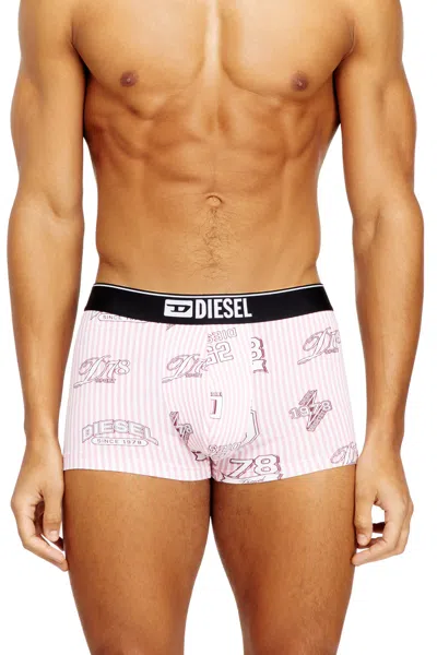 Diesel Three-pack Of Stretch Cotton Boxer Briefs With All-over Print In Pink