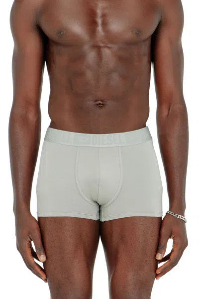 Diesel Three-pack Of Stretch Cotton Boxer Briefs With Tonal Waistband In White